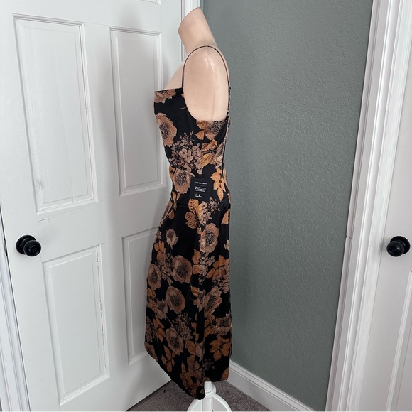 LULU’S FAVORITE ICON FLORAL SATIN COWL NECK SLIP MIDI DRESS - Picture 10 of 13